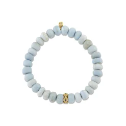 Gold & Diamond Bezel Eye Rondelle on African Opal