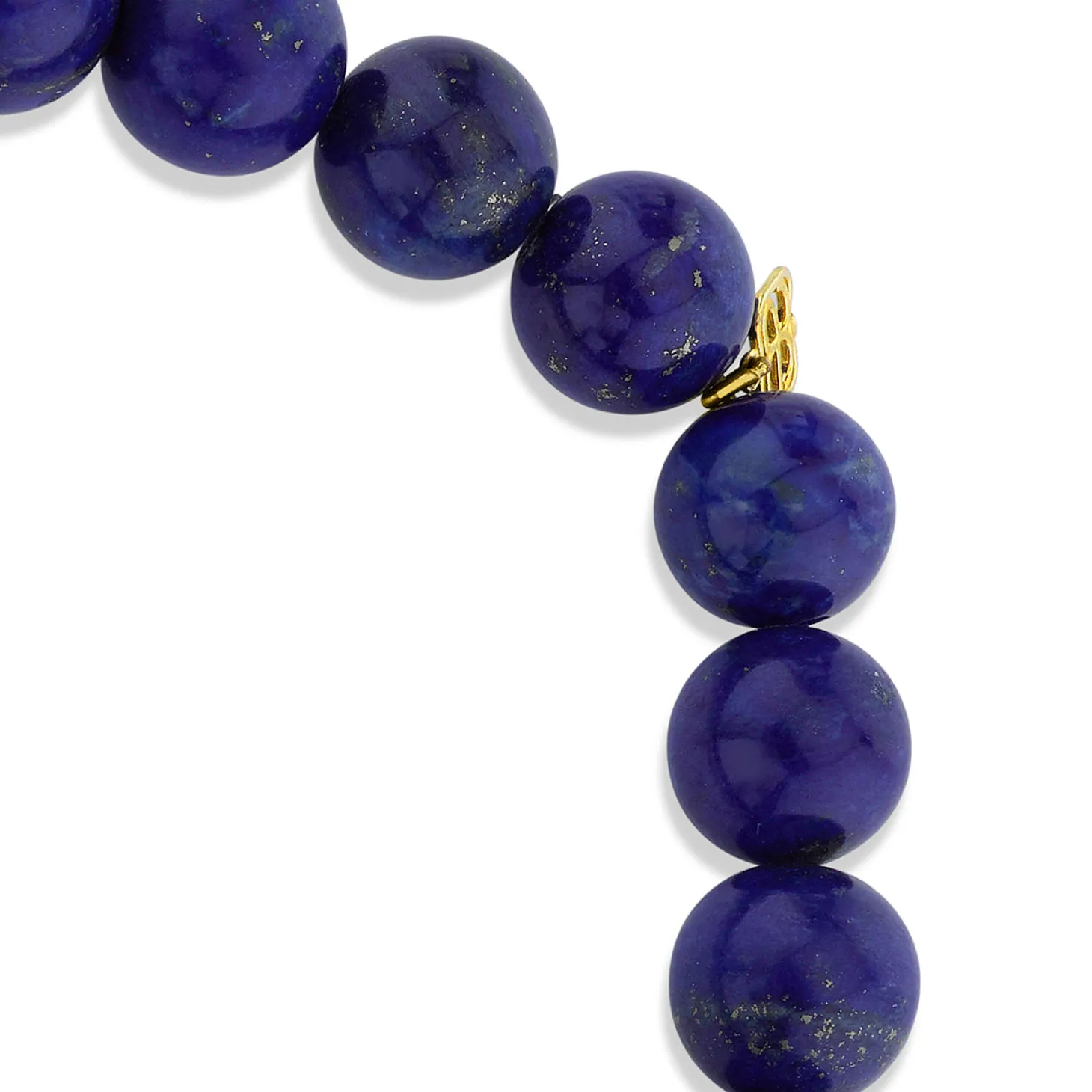 Gold & Diamond Bezel Eye Rondelle on Lapis