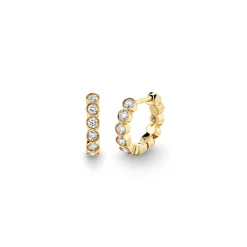 Gold & Diamond Bezel Huggie Hoops