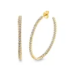 Gold & Diamond Bezel Large Hoops