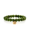 Gold & Diamond Bezel Rose on Canadian Jade
