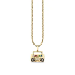 Gold & Diamond Boombox Charm