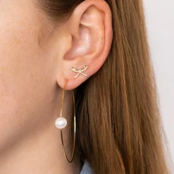 Gold & Diamond Bow Stud