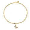 Gold & Diamond Butterfly Anklet