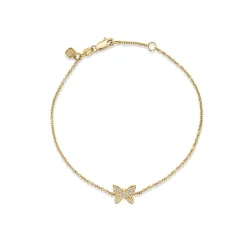 Gold & Diamond Butterfly Bracelet