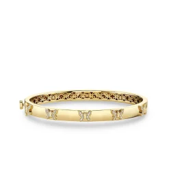 Gold & Diamond Butterfly Bangle