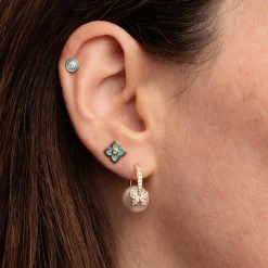 Gold & Diamond Butterfly Pearl Earrings