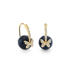 Gold & Diamond Butterfly Sapphire Earrings