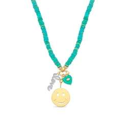 Gold & Diamond Cali Love Turquoise Necklace