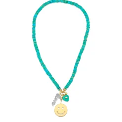 Gold & Diamond Cali Love Turquoise Necklace
