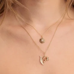 Gold & Diamond Camellia Charm