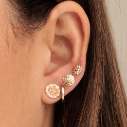 Gold & Diamond Camellia Stud