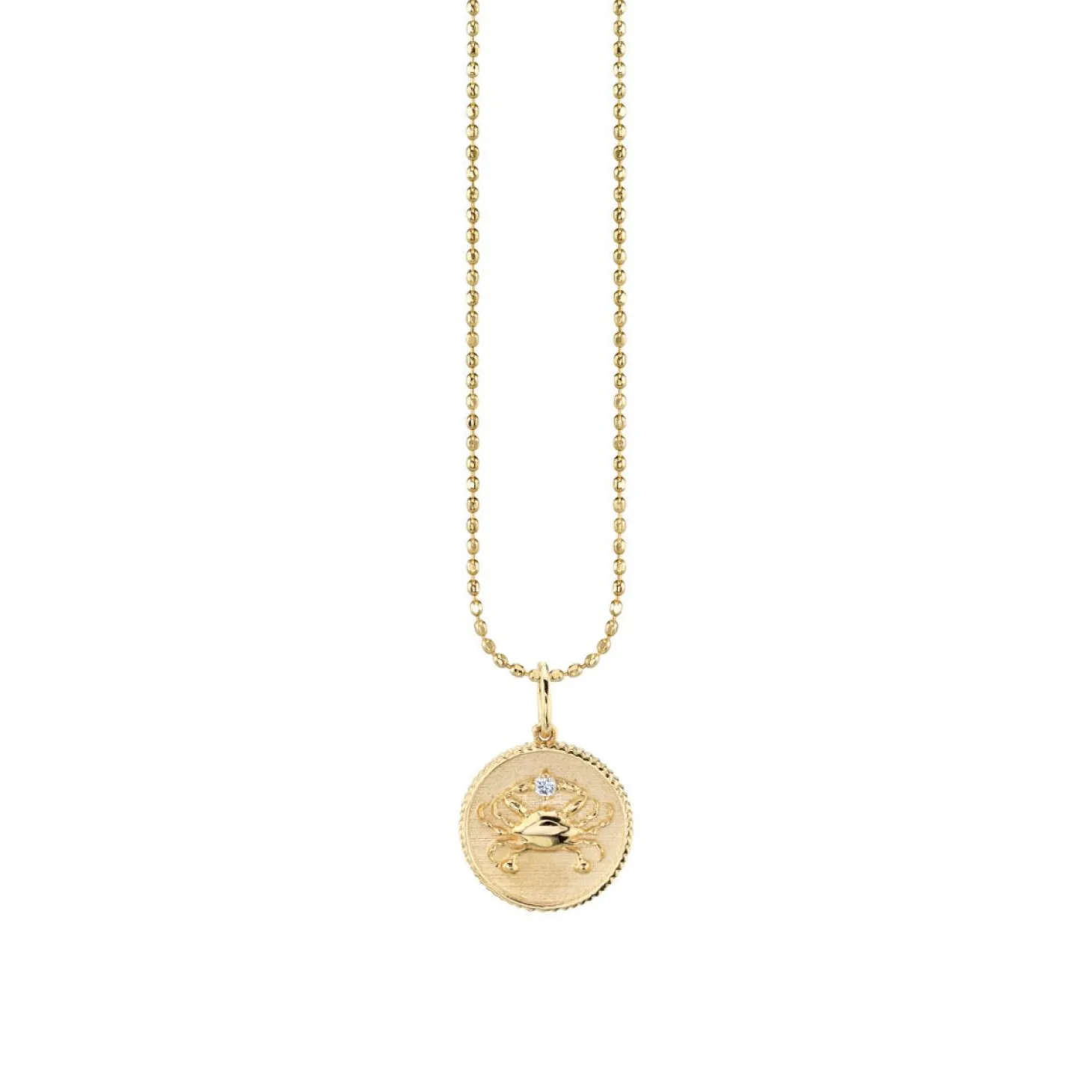 Gold & Diamond Cancer Zodiac Medallion
