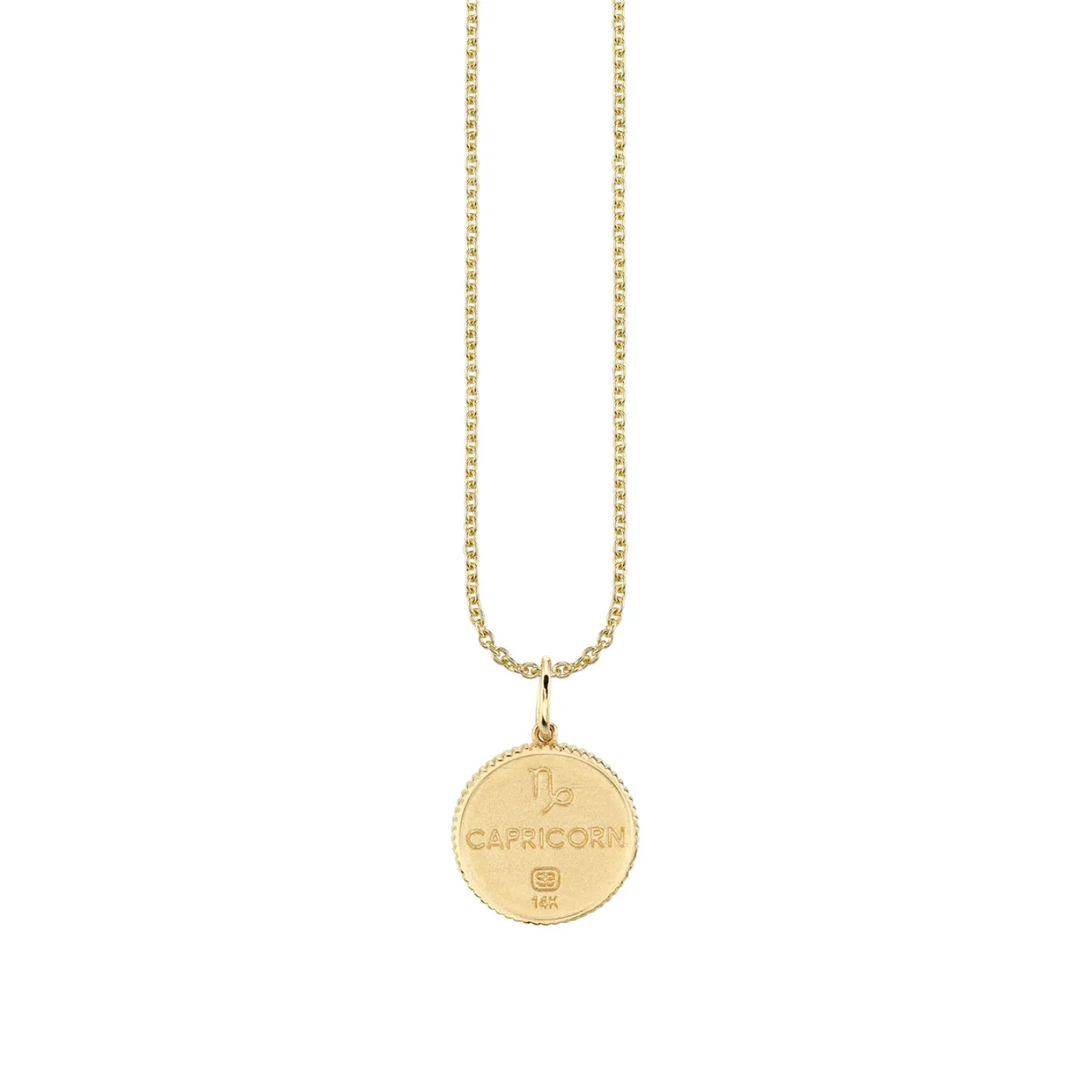 Gold & Diamond Capricorn Zodiac Medallion
