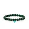 Gold & Diamond Carved Stone Heart on Malachite