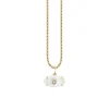 Gold & Diamond Carved Stone Bezel Eye Charm