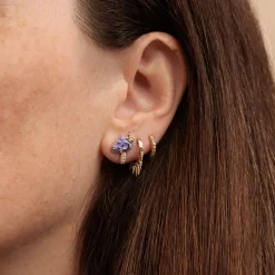 Gold & Diamond Celestial Mushroom Stud