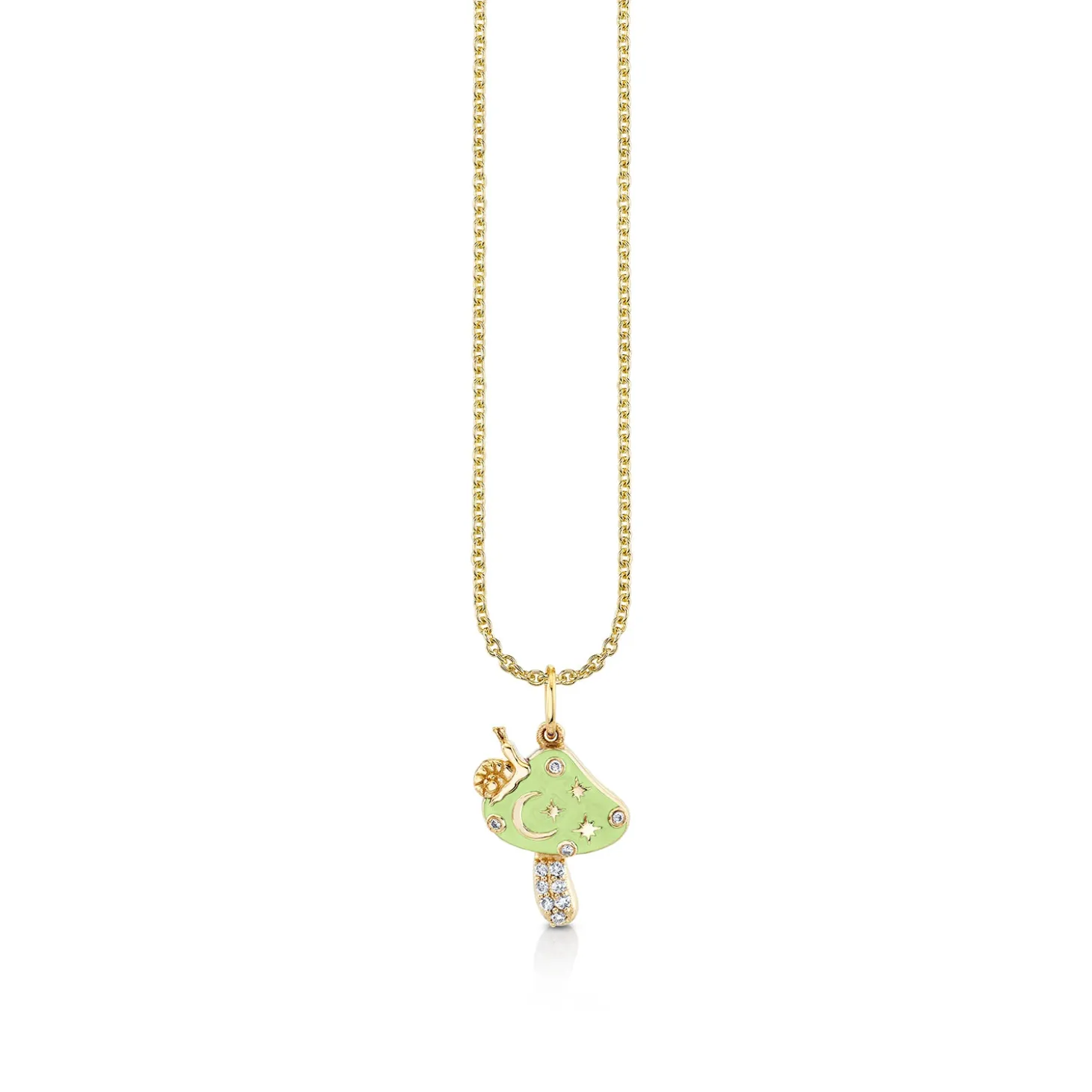 Gold & Diamond Celestial Mushroom Charm