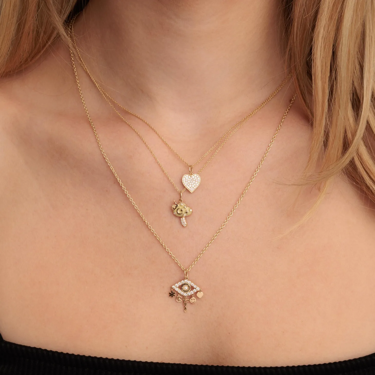 Gold & Diamond Celestial Mushroom Charm
