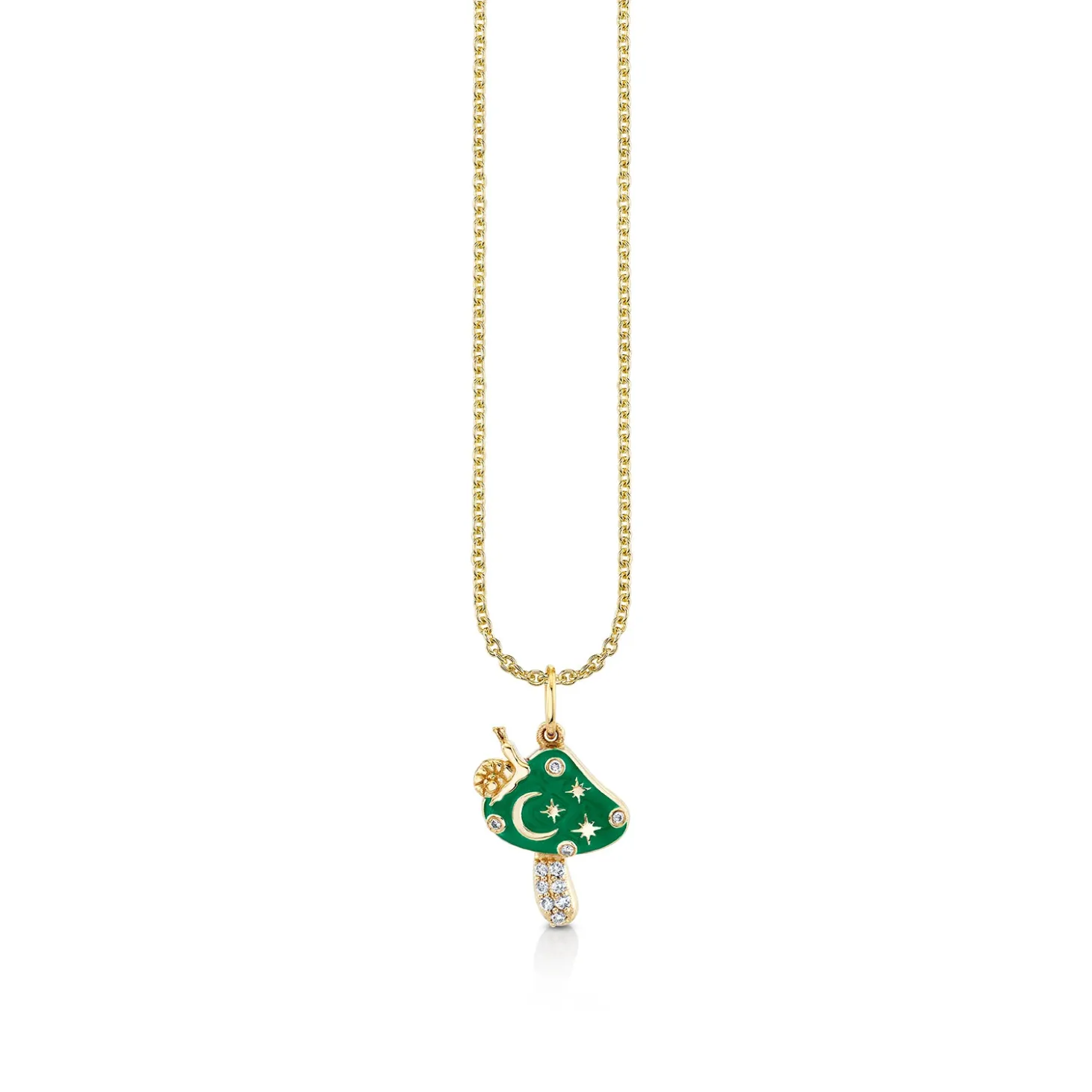 Gold & Diamond Celestial Mushroom Charm