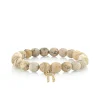Gold & Diamond Chai Charm on African Opal