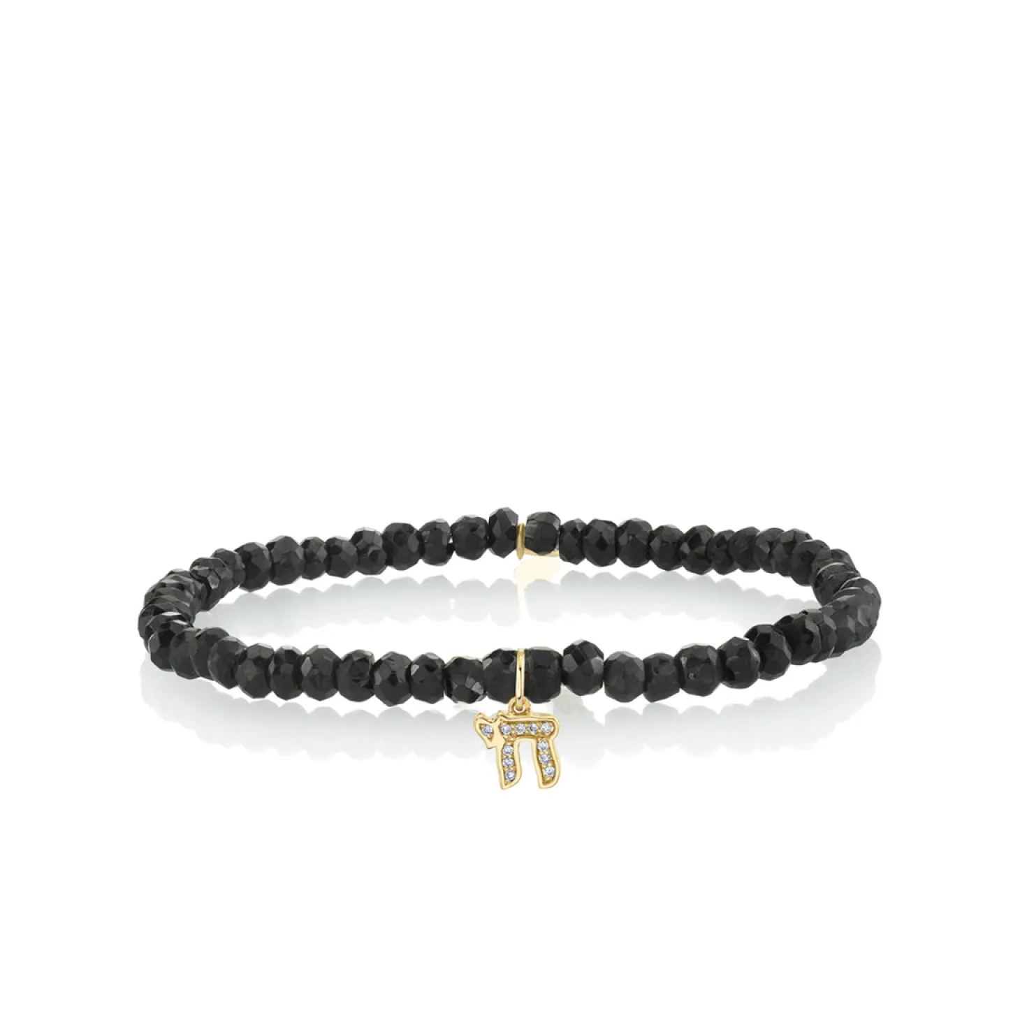 Gold & Diamond Chai on Black Spinel