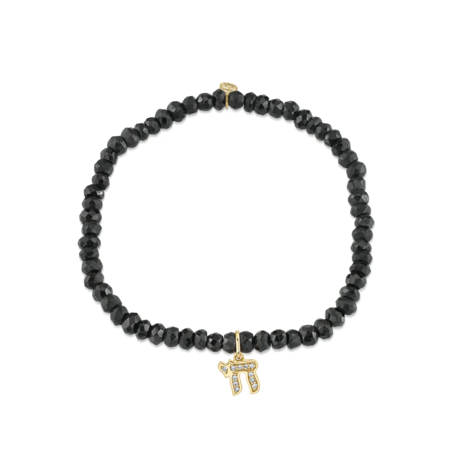 Gold & Diamond Chai on Black Spinel