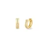 Gold & Diamond Channel Set Huggie