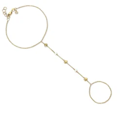 Gold & Diamond Clam Shell & Pearl Princess Bracelet