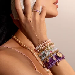 Gold & Diamond Clam Shell & Pearl Princess Bracelet
