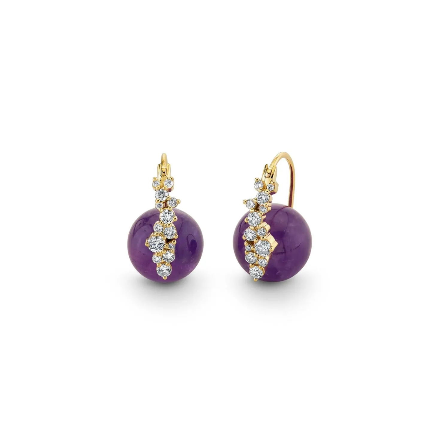 Gold & Diamond Cocktail Amethyst Earrings