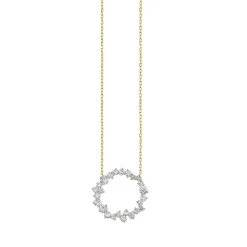 Gold & Diamond Cocktail Circle Necklace