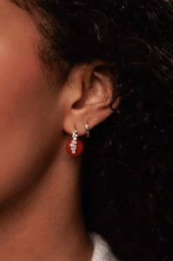 Gold & Diamond Cocktail Coral Earrings