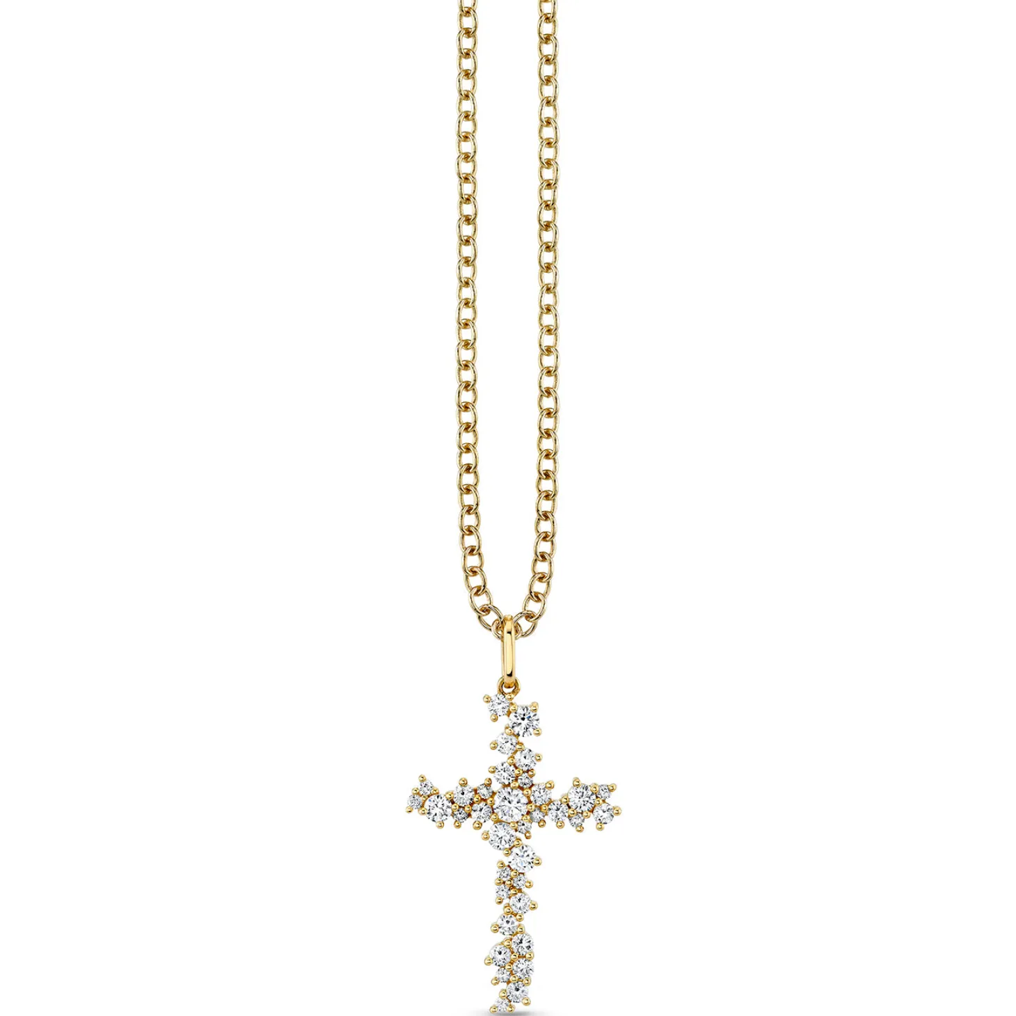 Gold & Diamond Cocktail Cross Charm
