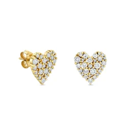 Gold & Diamond Cocktail Heart Stud