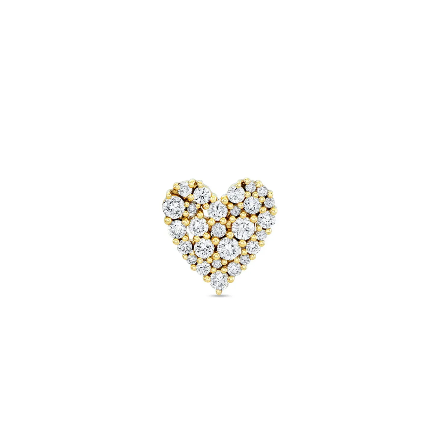 Gold & Diamond Cocktail Heart Stud