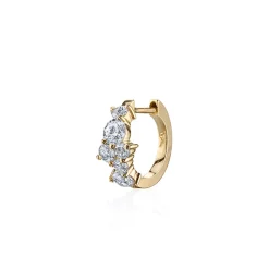 Gold & Diamond Cocktail Huggie Hoops