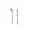 Gold & Diamond Cocktail Linear Earrings