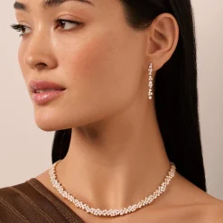 Gold & Diamond Cocktail Linear Earrings