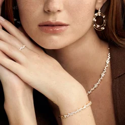 Gold & Diamond Cocktail Wire Statement Earrings