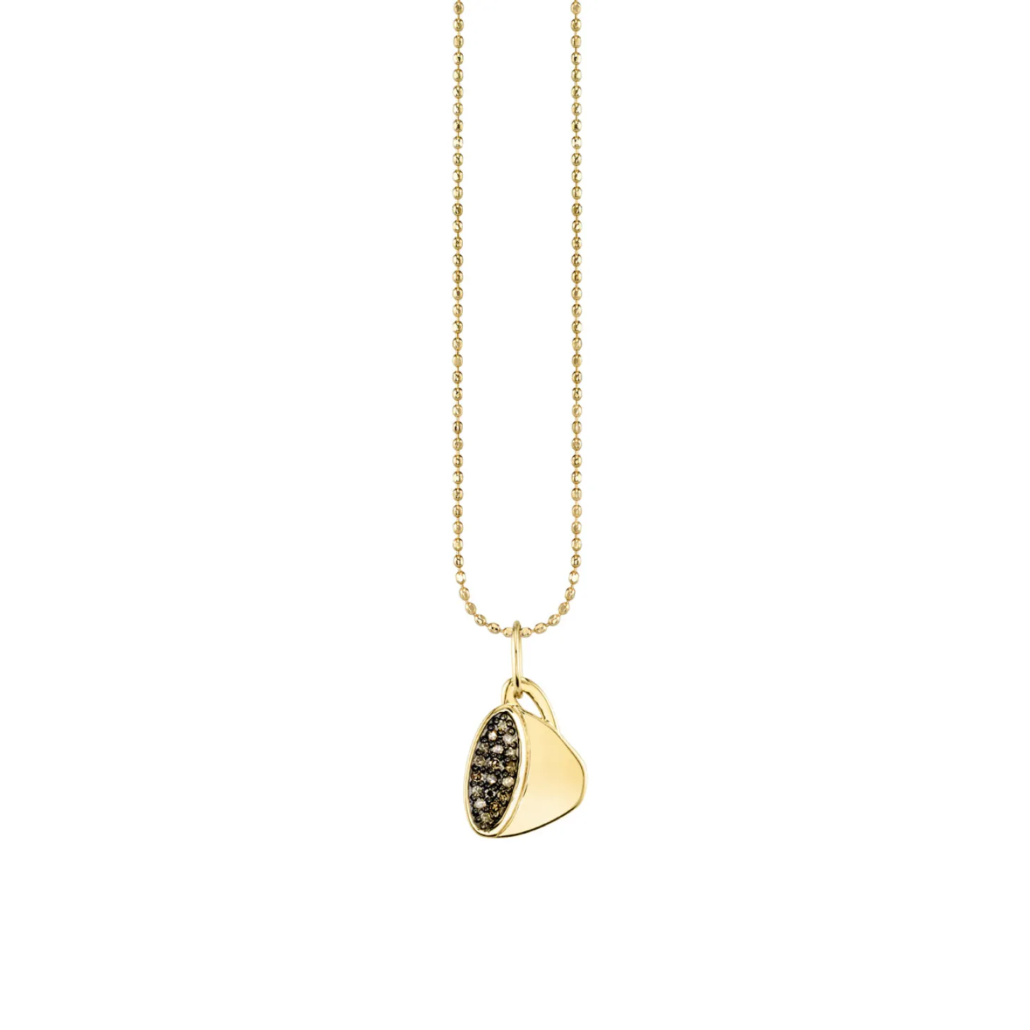 Gold & Diamond Coffee Cup Charm