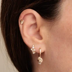 Gold & Diamond Conch Shell Stud
