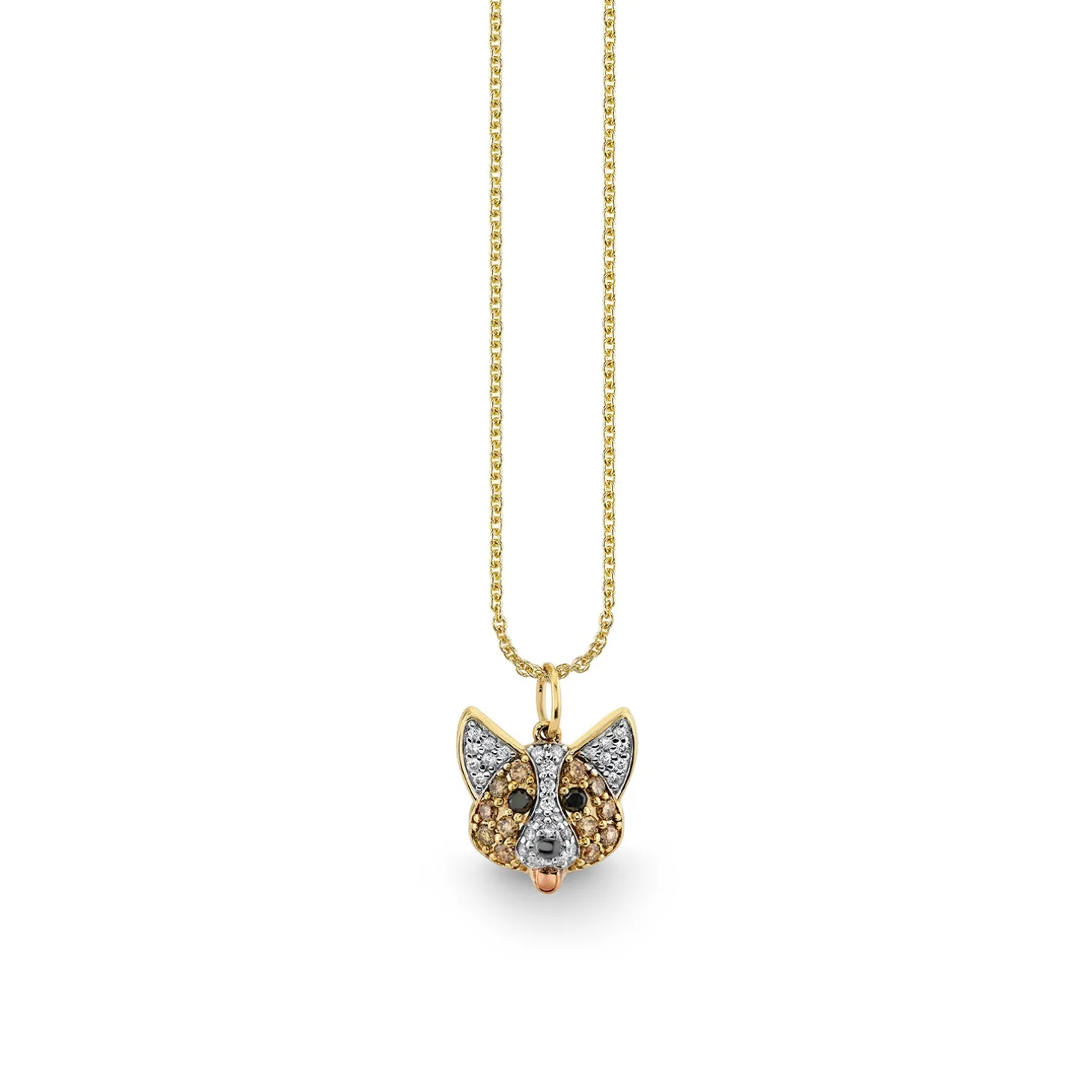 Gold & Diamond Corgi Charm