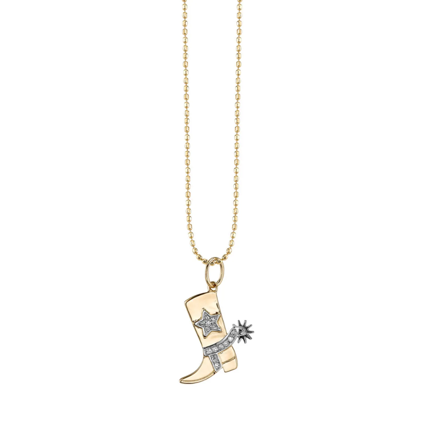 Gold & Diamond Cowboy Boot Charm