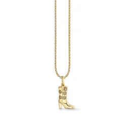 Gold & Diamond Cowgirl Boot Charm
