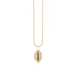 Gold & Diamond Cowrie Shell Charm