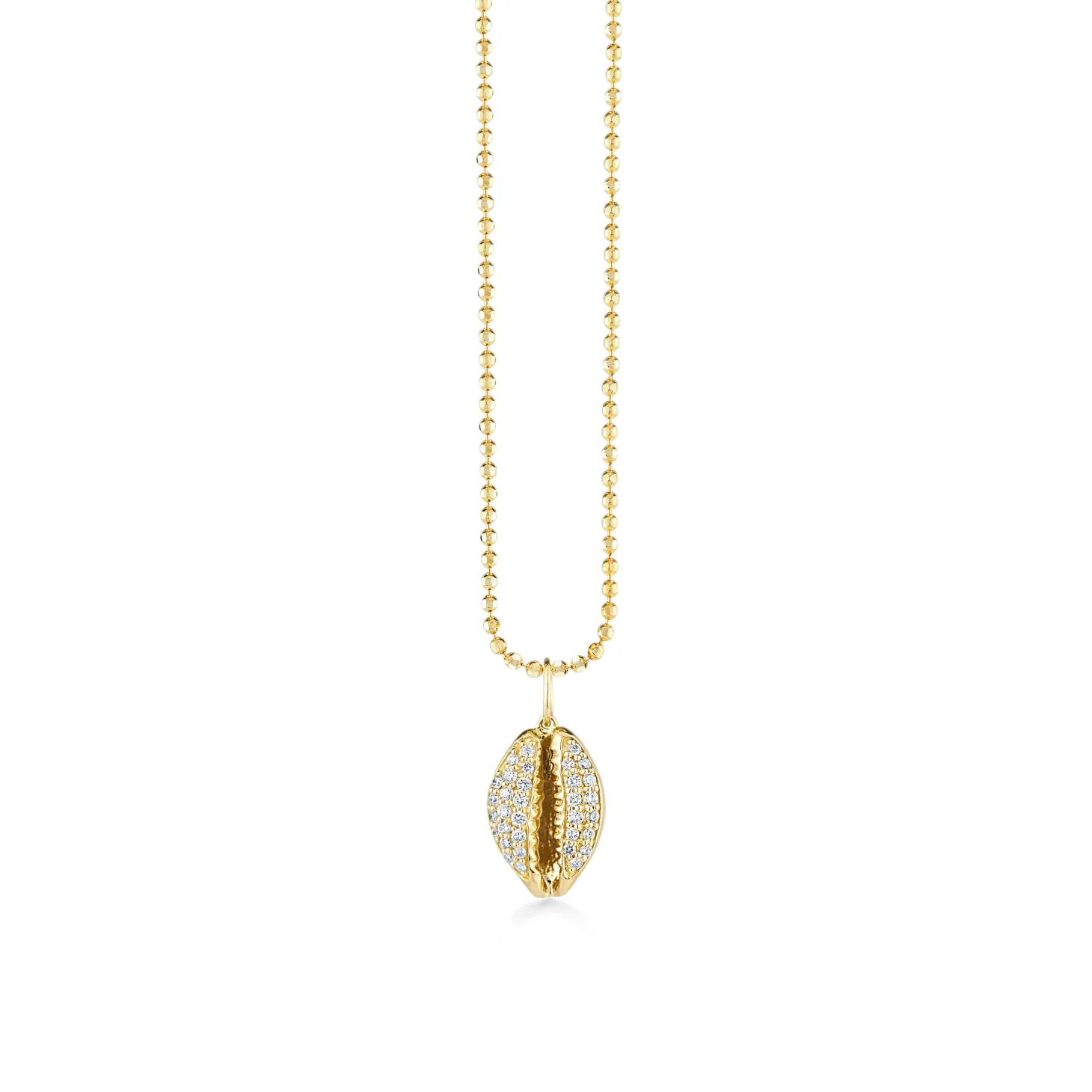 Gold & Diamond Cowrie Shell Charm