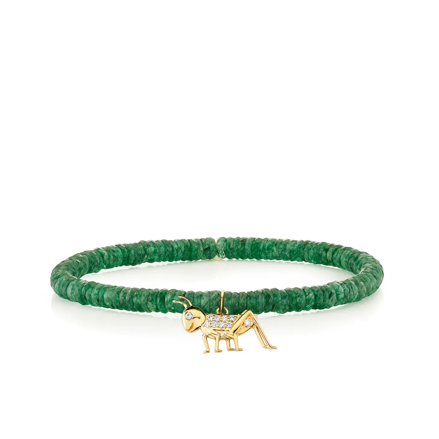 Gold & Diamond Cricket on Aventurine