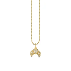 Gold & Diamond Croissant Charm Charm