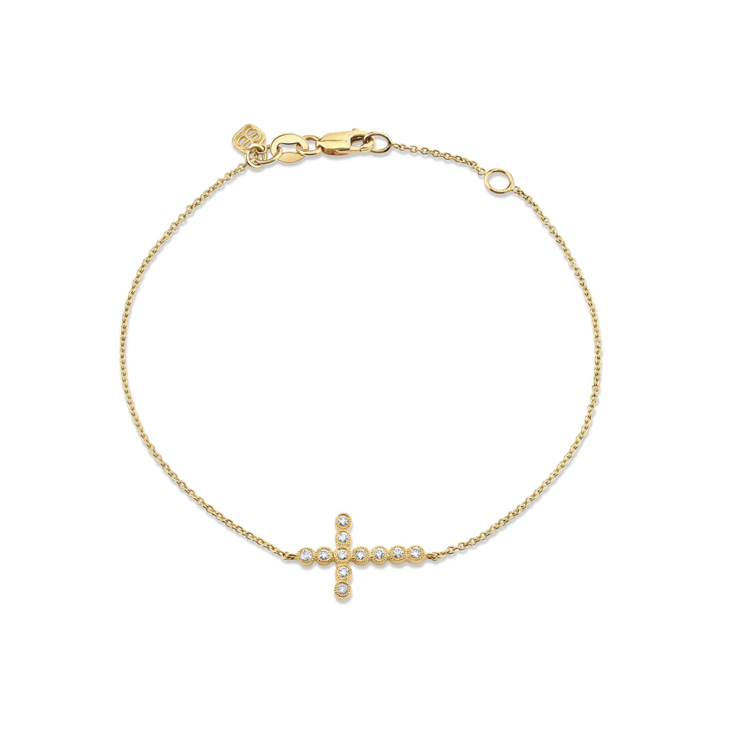 Gold & Diamond Cross Bracelet